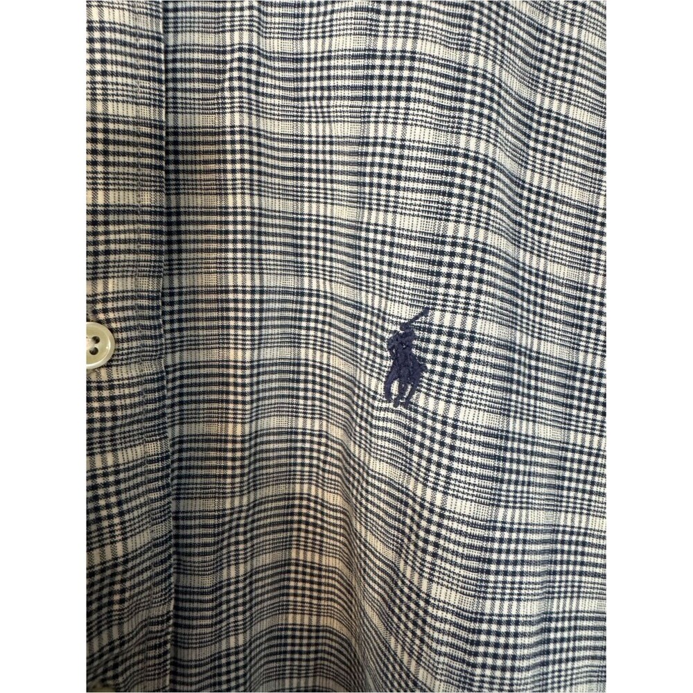 Polo Ralph Lauren Lowell Sport Shirt Cotton Mens XL Blue Plaid Long Sleeve